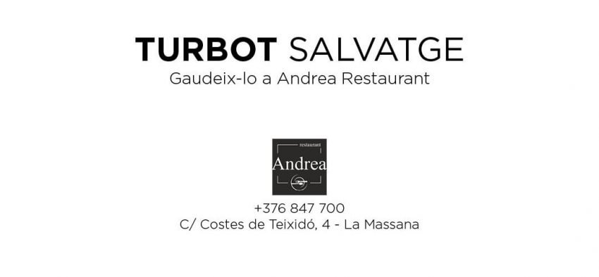 EL RODABALLO o TURBOT SALVATGE «El Faisà del mar» 𝗧𝗨𝗥𝗕𝗢𝗧 𝗦𝗔𝗟𝗩𝗔𝗧𝗚𝗘 fresc, directament de la mar a la teva taula. Mireu que ens acaba d'arribar! 𝗧𝗨𝗥𝗕𝗢𝗧 𝗦𝗔𝗟𝗩𝗔𝗧𝗚𝗘 fresc, directament de la mar a la teva taula. Aquest peix és conegut pel seu sabor suau i deliciós, i és una de les espècies més desitjades pels amants de la gastronomia. El nostre turbot és fresc, acabat de pescar i portat directament des de les millors llotges de peix del cantàbric.  La seva carn, molt tendra, és consistent i sucosa, i es presta perfectament a una gran varietat de preparacions culinàries. El nostre expert xef us ho prepararà de la manera més deliciosa, i estem segurs que serà una experiència culinària única i inoblidable. Us esperem a Andrea Restaurant. ☎ +376 847 700 📍 C/ Costes de Teixidó, 4 La Massana
