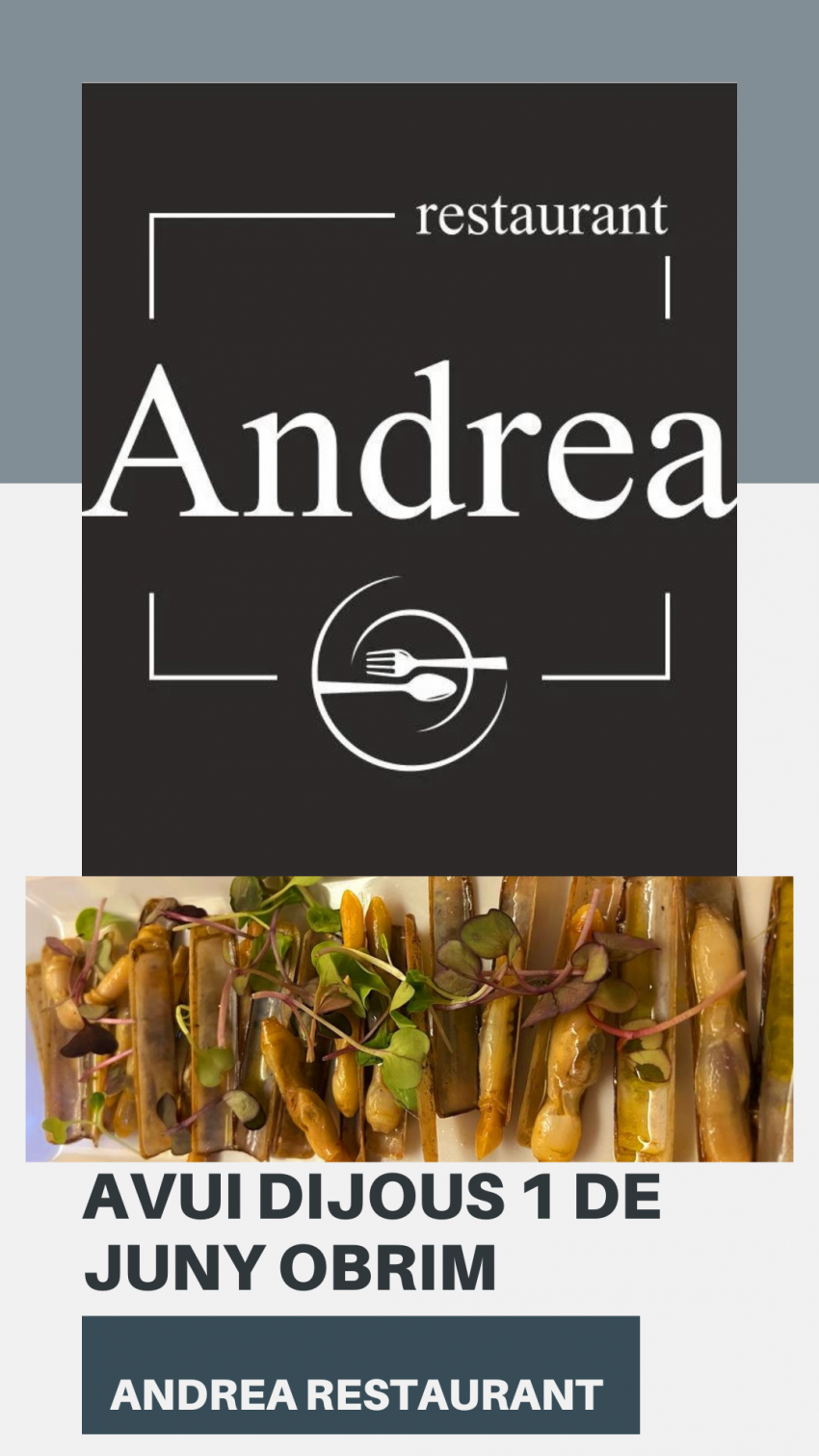 Restaurant Andrea La Massana (Andorra). Avui dijous 1 de juny, tornem de les petites vacances, ja ens podeu reservar. Fins després amics!