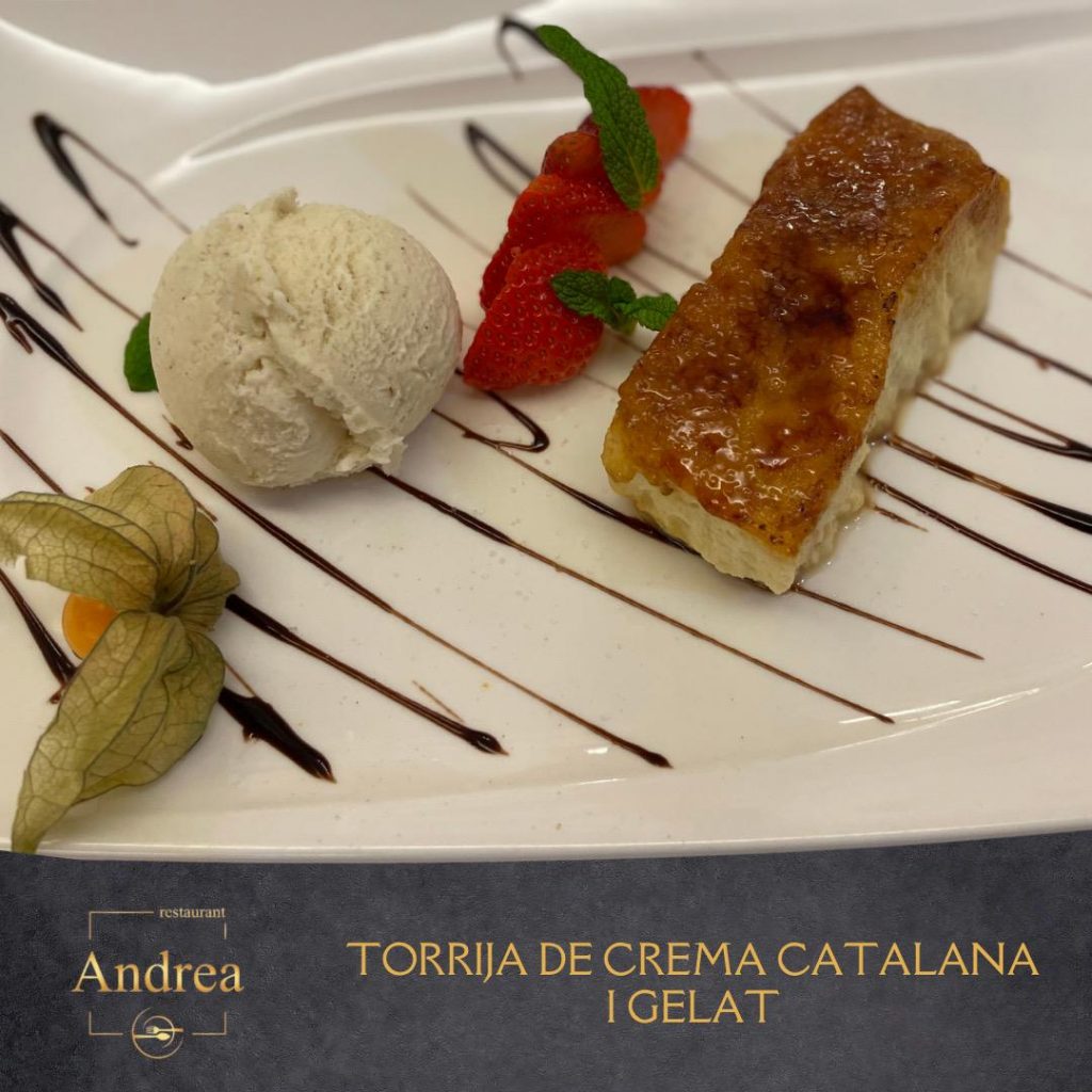 Torrija de Crema Catalana i Gelat. Gaudeix d'aquestes postres tradicionals amb un toc innovador