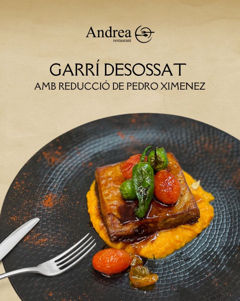🍷 Restaurant Andrea a La Massana: Garrí desossat amb reducció de Pedro Ximénez 🍖