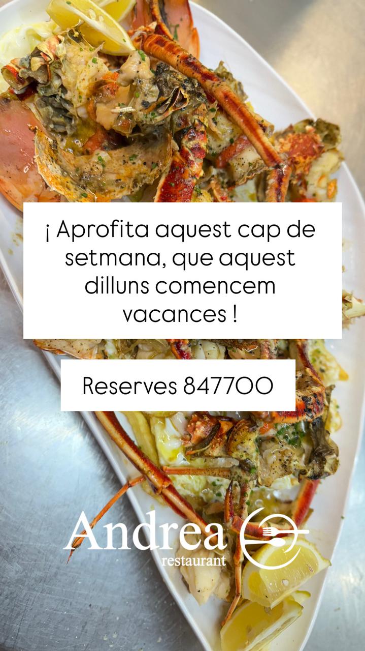 🍽️✨ AVUI DIUMENGE, EL MILLOR DE LA NOSTRA CUINA T’ESPERA! Al Restaurant Andrea, al cor de La Massana, tanquem la setmana amb els sabors més intensos i autèntics de la nostra carta. Perquè demà dilluns comencem les merescudes vacances, però avui… és el moment perfecte per reservar taula i gaudir com cal! 🔥 Plats estrella del diumenge: – Turbot a la marinera, cuinat amb delicadesa i sabor de mar – Carxofa amb ou cruixent sobre parmentier trufat, una combinació que enamora 🍤 A més, no et perdis les nostres especialitats: – Arrossos caldosos i paelles de marisc – Mariscades, graellades i peix fresc de llotja – Carns a la brasa madurada 60 dies i postres casolanes, recorda el nostre premiat pastís de formatge. 📍 Ens trobaràs a Carrer Costes de Teixidó, 4 – La Massana 📲 Reserva ara i acomiada la setmana amb un bon àpat abans de les vacances! #RestaurantAndrea #LaMassanaGastronòmica #TurbotAMarinera #CarxofaAmbOu #ParmentierTrufat #ArrossosDeMarisc #MariscadaAndrea #CuinaDeMercat #CarnsALaBrasa #PaellaAndorra #GastronomiaAndorrana #FoodieAndorra #RestaurantsAmbEncant #AndreaMoments #MenjarComCal #CuinaAutèntica #SaborsDeLaMassana #PostresCasolanes #VinsSeleccionats #ReservaAndrea #CuinaDeTemporada #MariscFresc #ArrossosCaldosos #CuinaMediterrània #DiumengeGastronòmic #VacancesAndrea #lamassanafogons 📸🍷