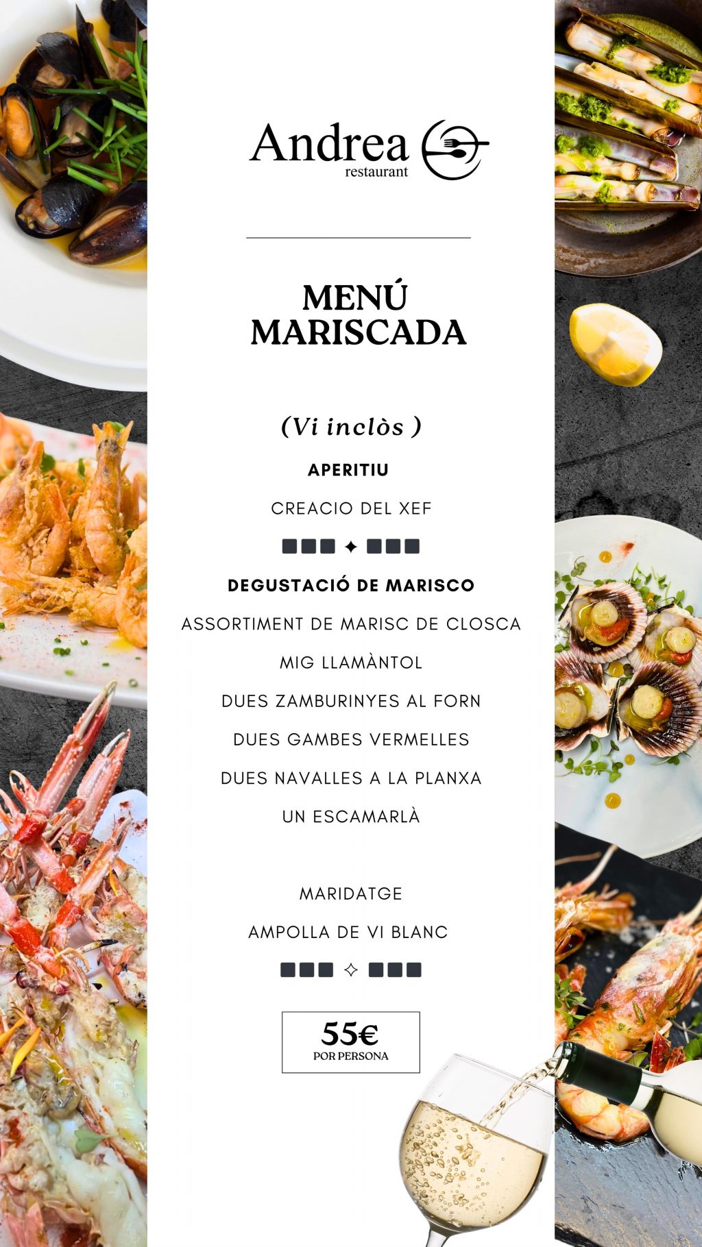 🦞 Nou menú Mariscada a Restaurant Andreia! A Instagram tenim la descripció de la nostra Mariscada especial.</p srcset=